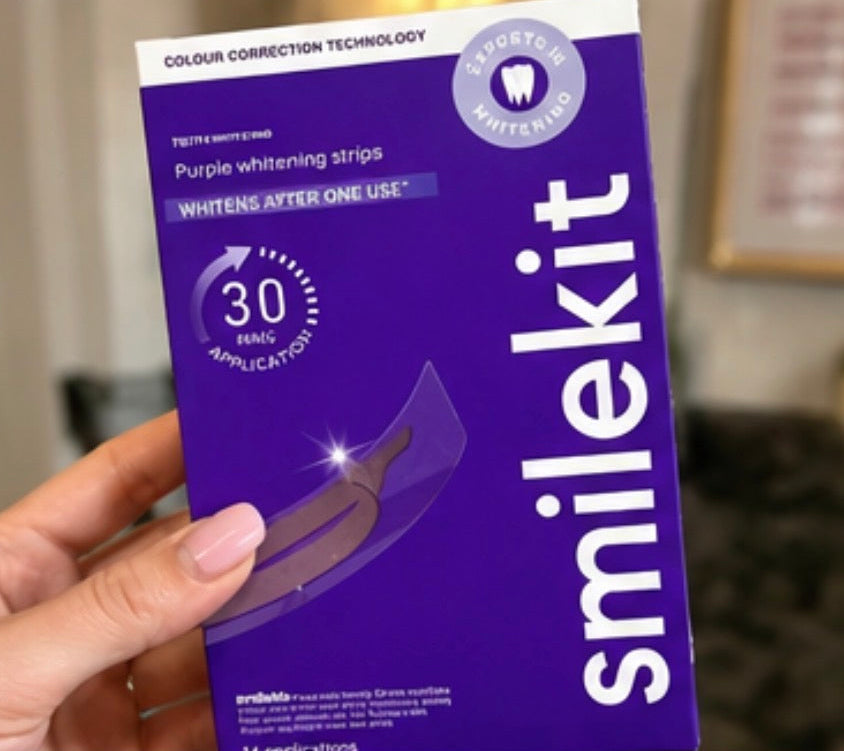 Purple teeth whitening strip